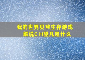 我的世界贝爷生存游戏解说C H酷凡是什么